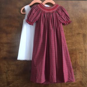 Sweet little girl smocked holiday dress